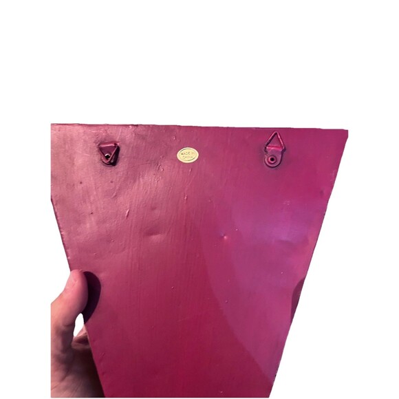 Southern Living 14" Red Metal Toleware Hanging Shelf Handpainted Star Design - Picture 9 of 10